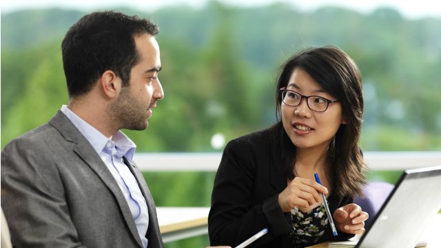 Two students talking