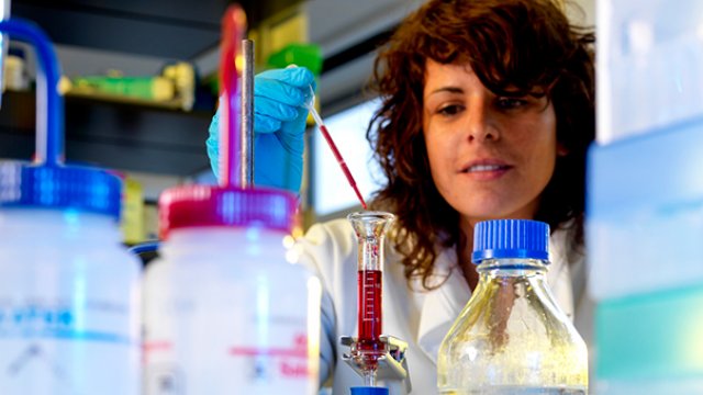 a female student in a laboratory