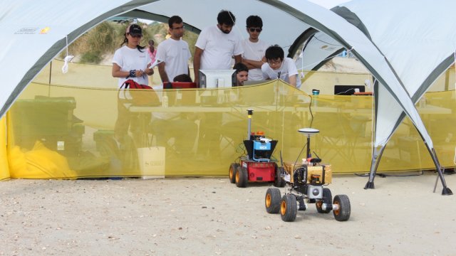 People testing robots