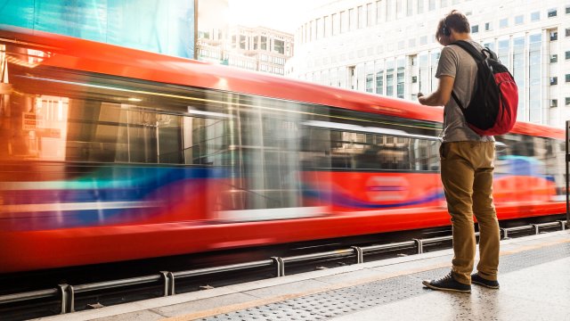 Person standing waiting for a train