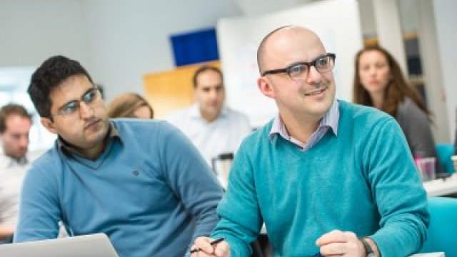 Researchers sat in classroom