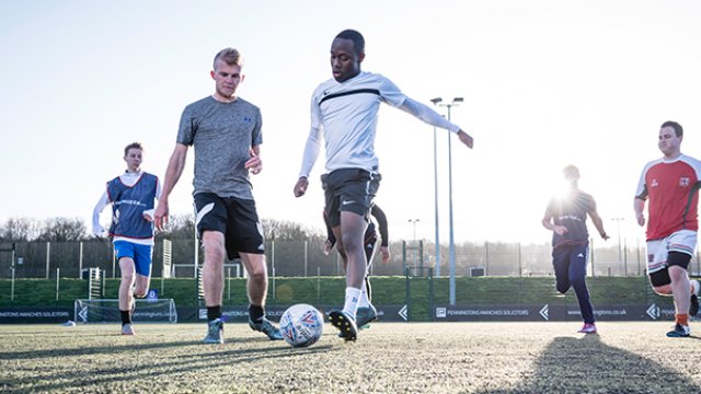 Students playing football