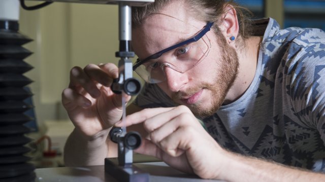 PhD student working in soft matter lab