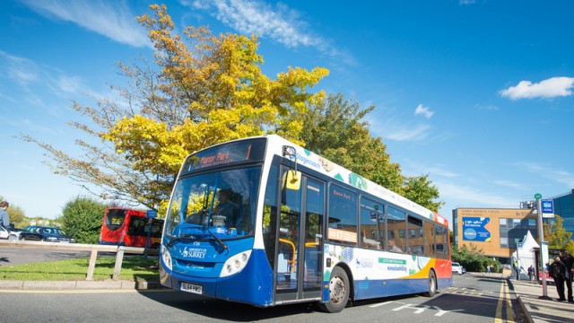 A Stagecoach bus on Surrey campus
