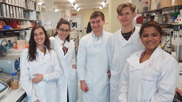 Quantum biology students in the laboratory