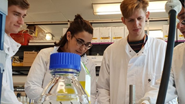 Quantum biology students in the laboratory