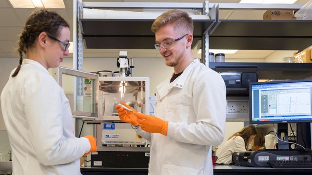 Students in the physics lab