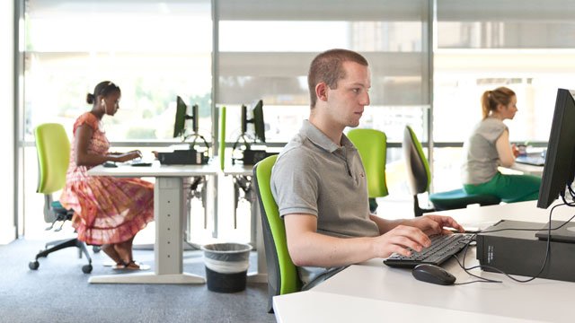 Students studying in the Library