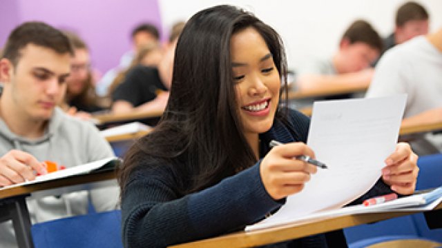 Lecture hall with undergraduate maths students.