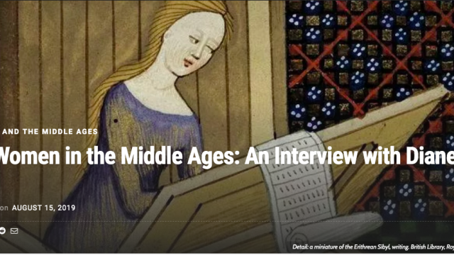 Medieval image of woman reading