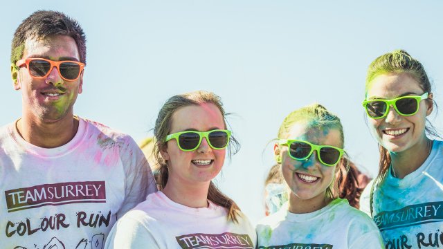 Students on colour run