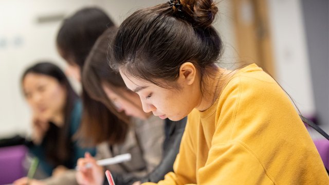 Female student in lecture.