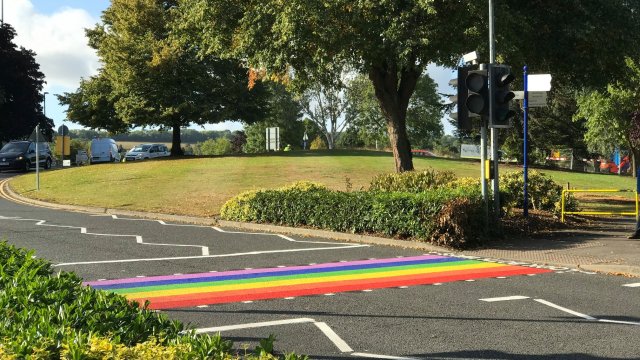 University of Surreys permanent rainbow crossing