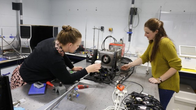 Students in physics lab