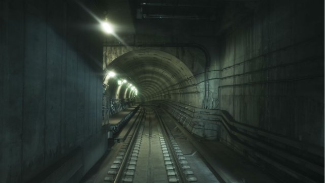 Underground train tunnel