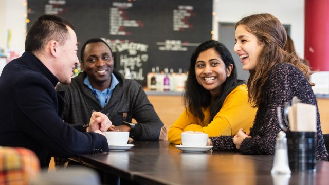 Students in coffee shop