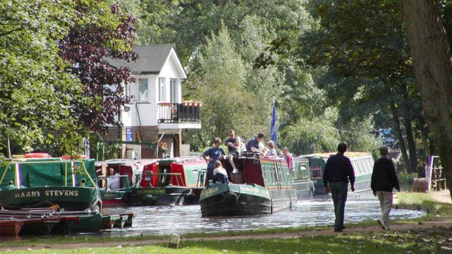 Canal boats on the River Wey in Guildford
