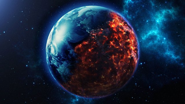 Illustration of the world on fire