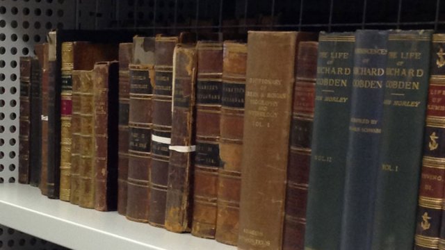 Books in the archives and special collections room