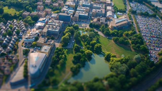 Birdseye view of campus 