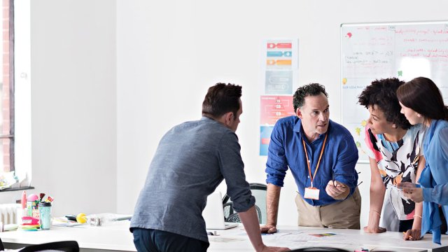 Group of people in discussion