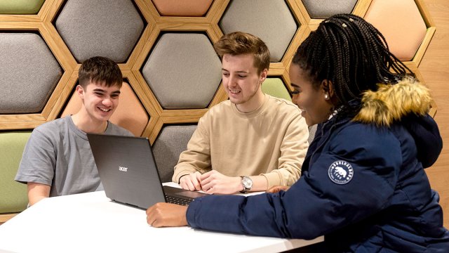 Students sat in MySurreyHive