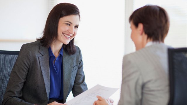 Woman interviewing a woman