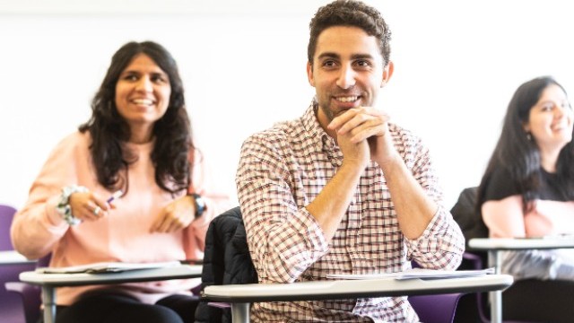 Students learning in a classroom
