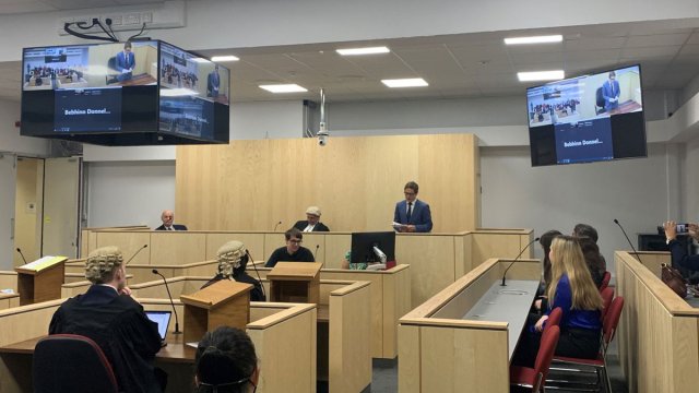 Law students in court facility for study purposes