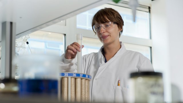 Student in chemistry lab