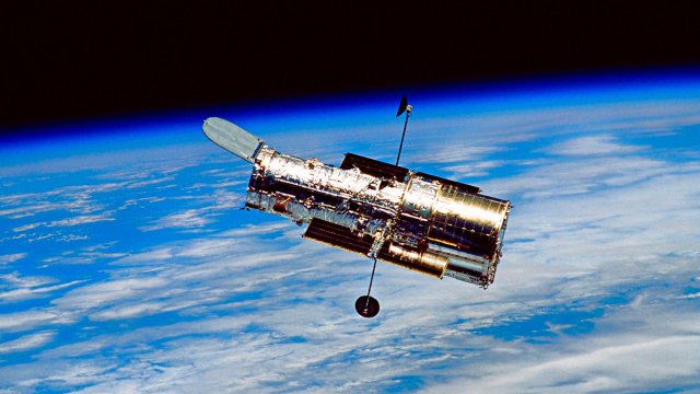 Hubble space telescope in orbit around Earth