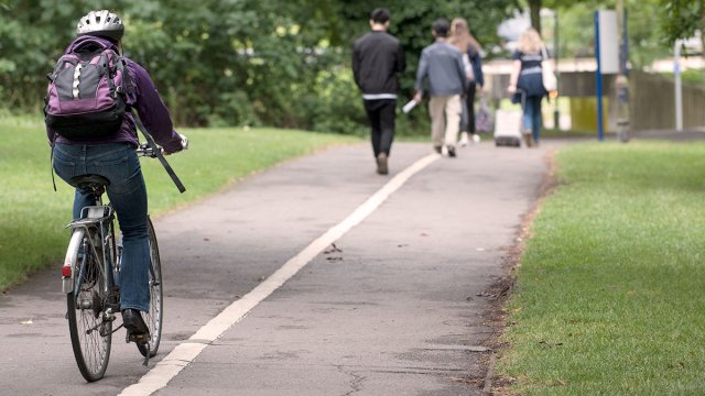 Student cycling