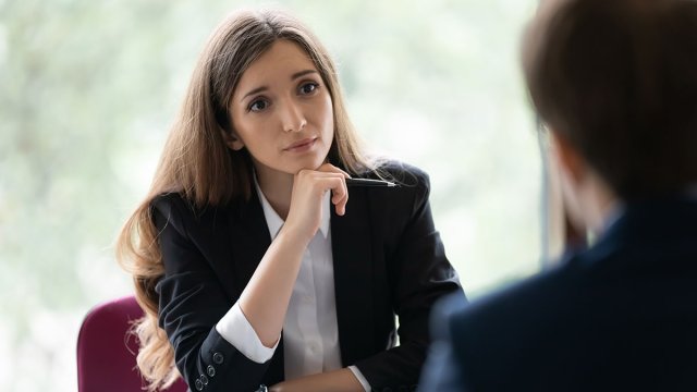 Woman in interview