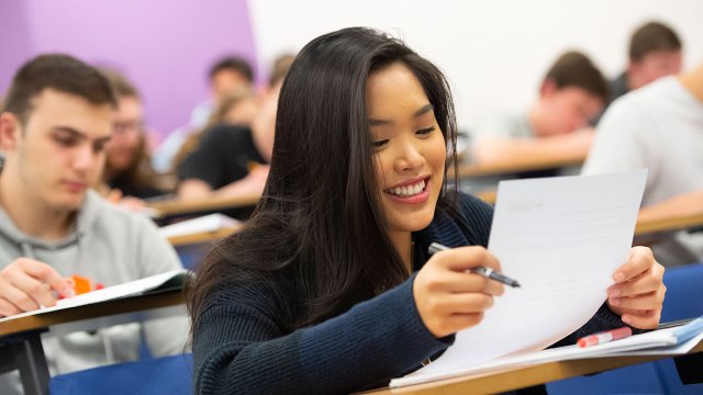 Student in lecture