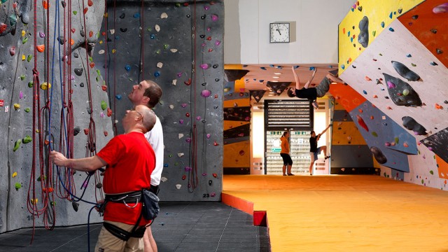 Surrey Sports Park climbing wall