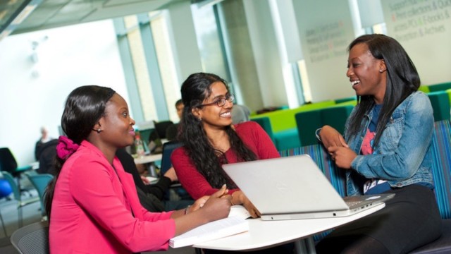 Students in the library