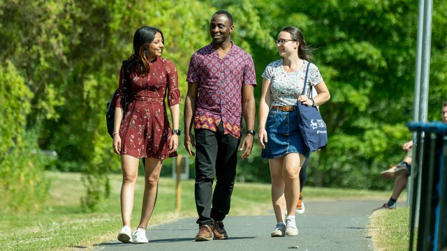 Postgraduate students walking
