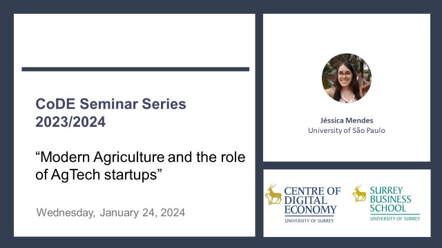 Modern Agriculture and the role of AgTech startups