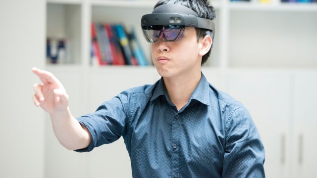 Person with headset 
