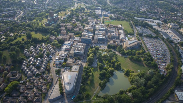 Aerial photo of surrey campus