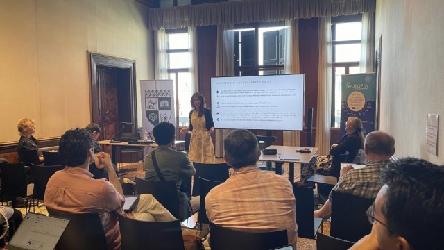 Dr Birgit Altrichter, Lecturer in Digital Economy within the Entrepreneurship and Innovation Discipline at Surrey Business School (SBS), presenting at the International Conference on AI and the Digital Economy, held in Venice, Italy