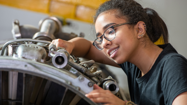 Student working in engineering