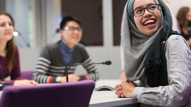 Student in Language translation class