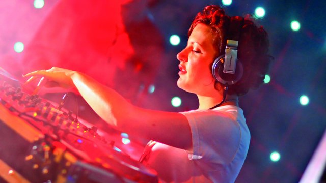 Annie Mac on the DJ decks