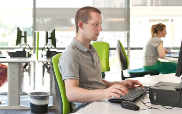 Male at computer