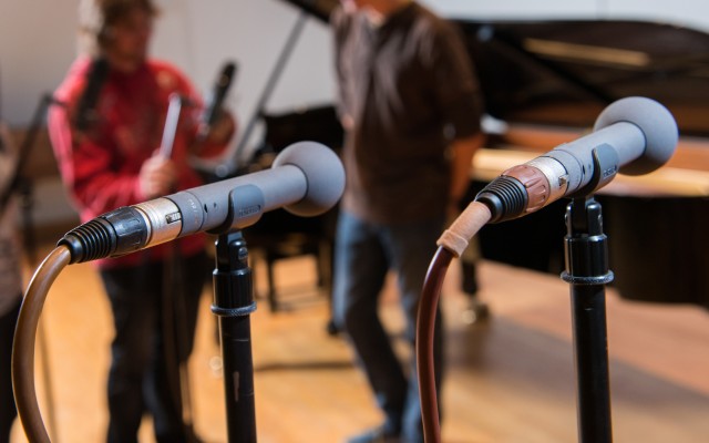 Microphones in stands