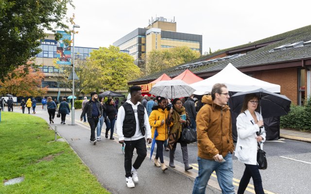 Students at the open day