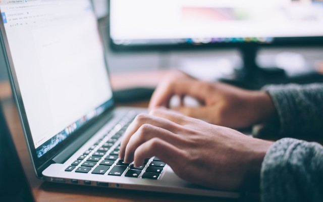 applying on laptop