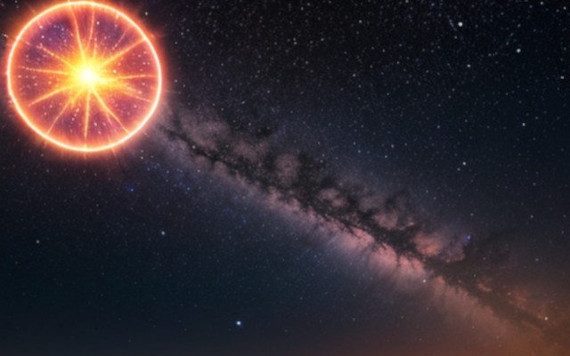 Exploding star in a galaxy