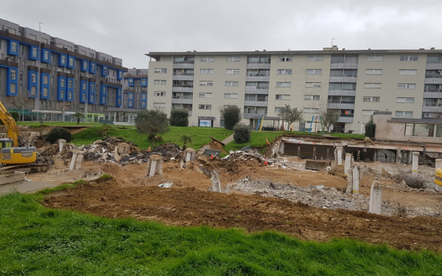 Demolition site of a collapsed car park 